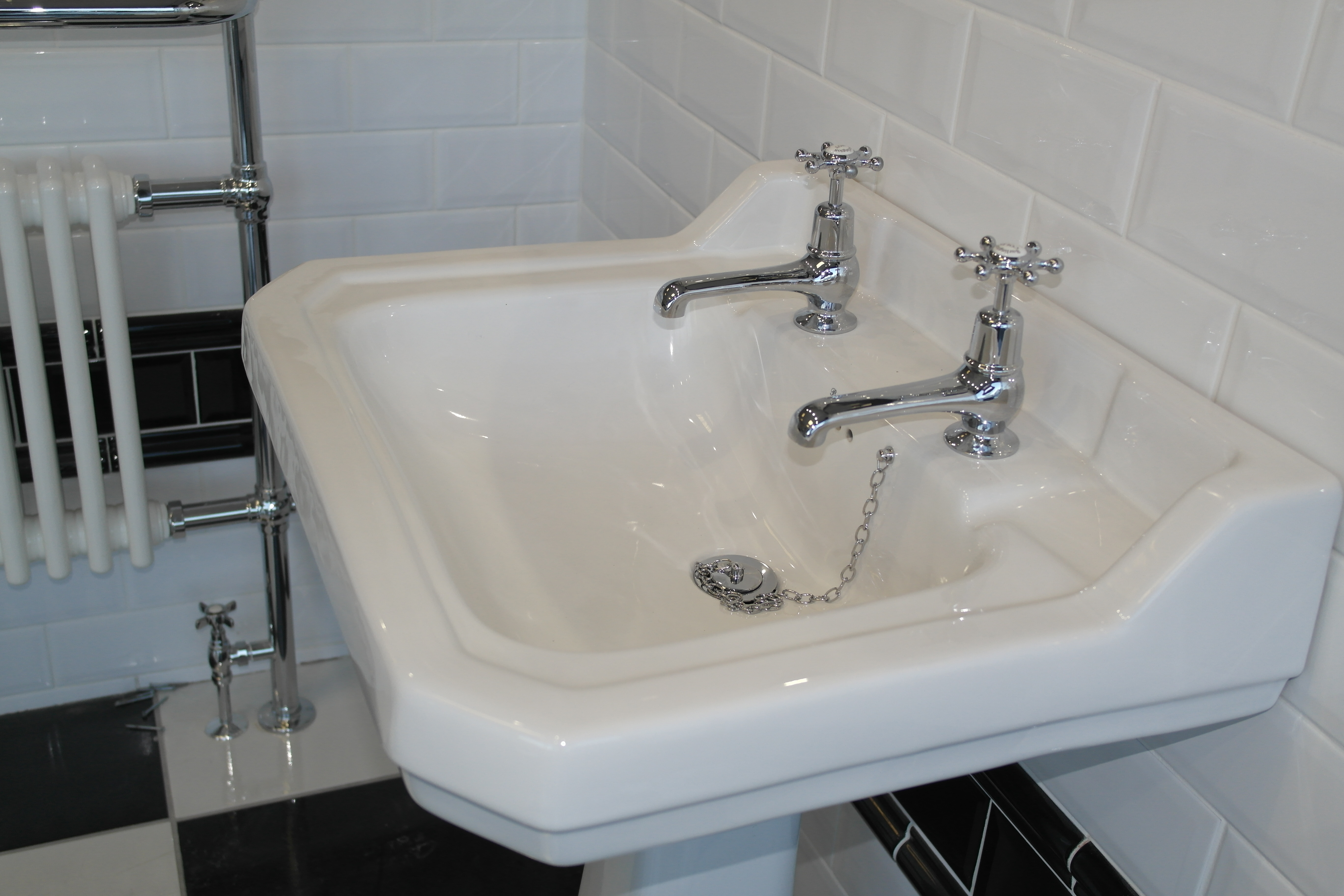 White Tile Bathroom