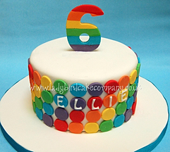 Rainbow childrens birthday cake Bristol