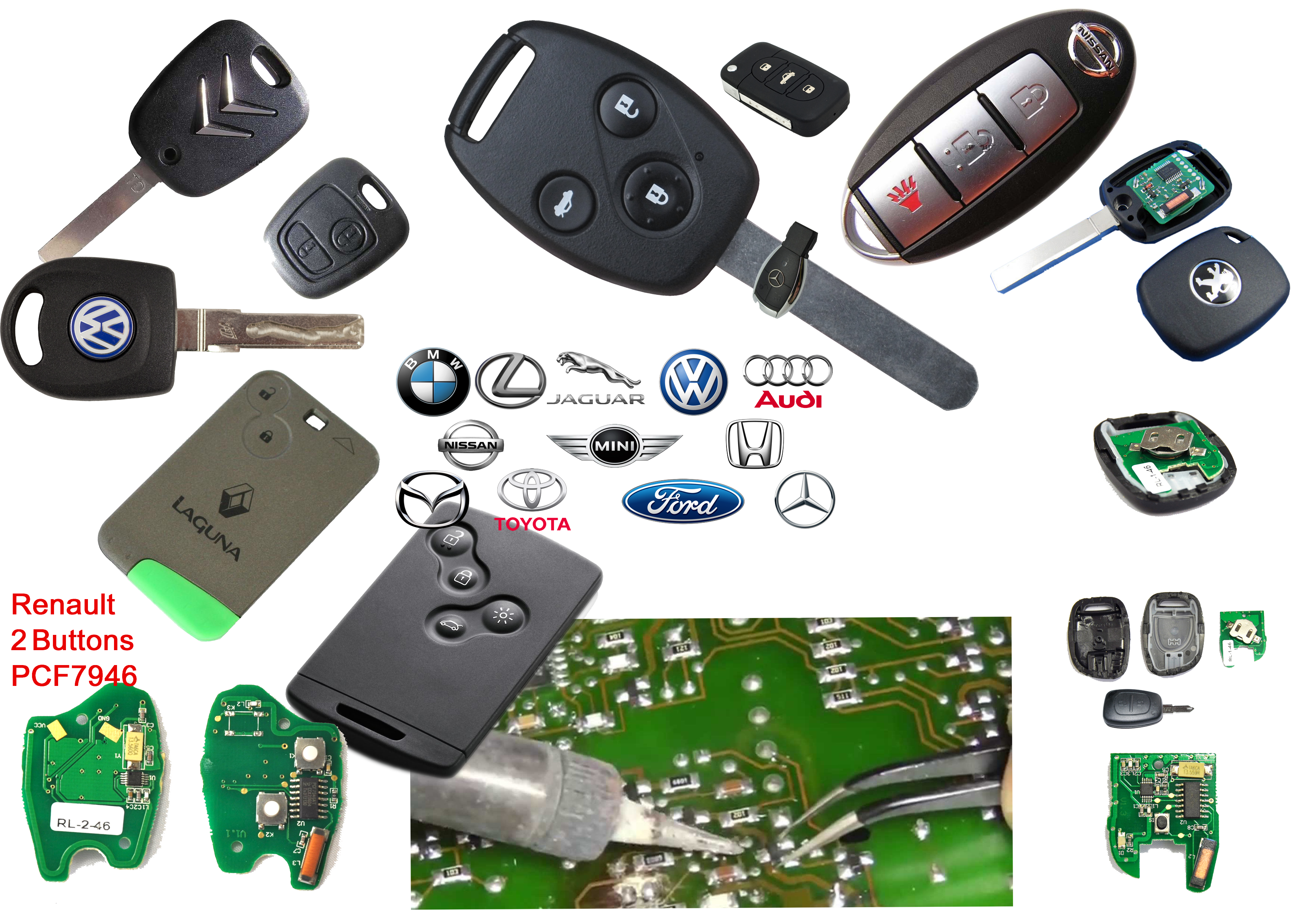 Réparation clé de voiture télécommande plip usée coque