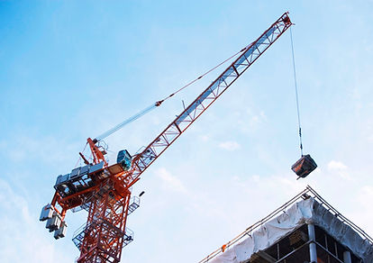 Crane lifting on construction site