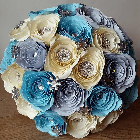 Paper Flower Wedding Bouquet Bespoke Origami Bridal made in UK brides