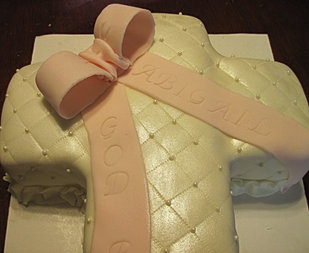 baptism cake, cross cake