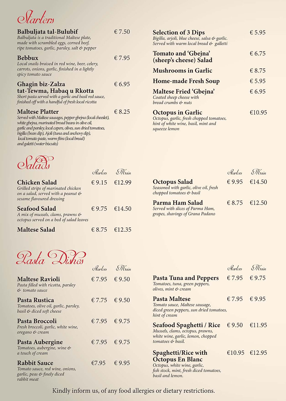 takrisrestaurant MENU (A LA CARTE) takrisrestaurant MENU (A LA CARTE)