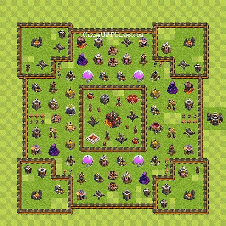 тх 5 расстановка clash of clans для кв #9