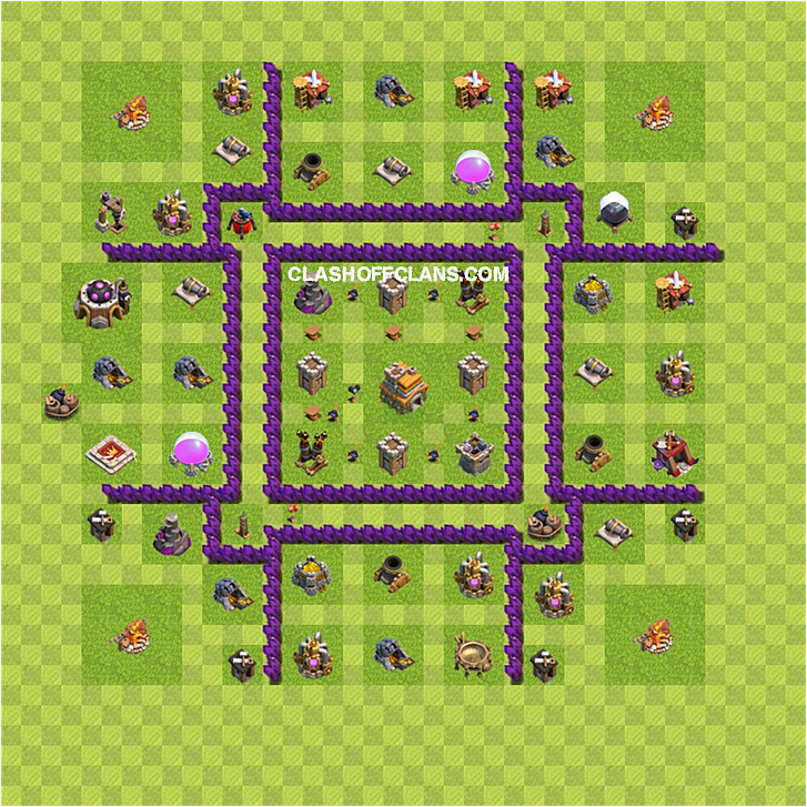 Расстановка базы в clash of clans тх 7 для кв фото - Clash Картинки