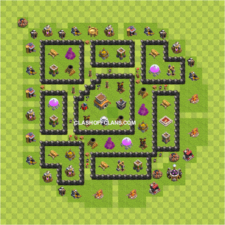 Расстановка базы ТХ8 для защиты в Clash of Clans (TH8 ...