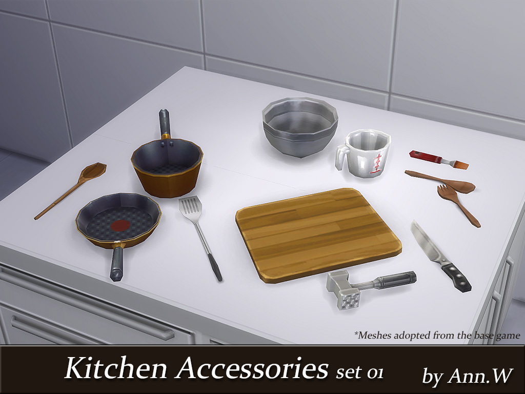 Restaurant Kitchen Accessories kitchen accessories set 01 - 12 meshes | ann the sims 4 | game cc Restaurant Kitchen Accessories kitchen accessories set 01 - 12 meshes | ann the sims 4 | game cc