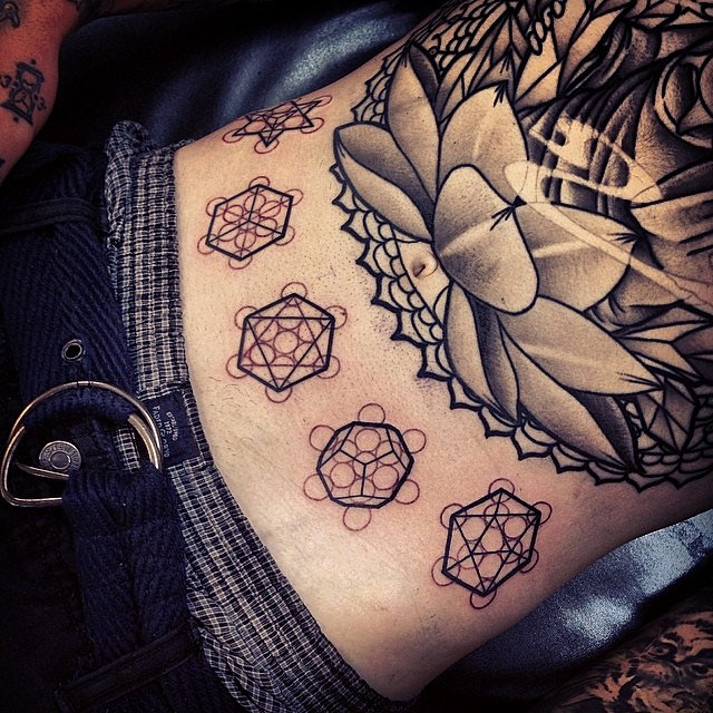 Severe Ink Platonic Solids Fruit of Life Tattoo