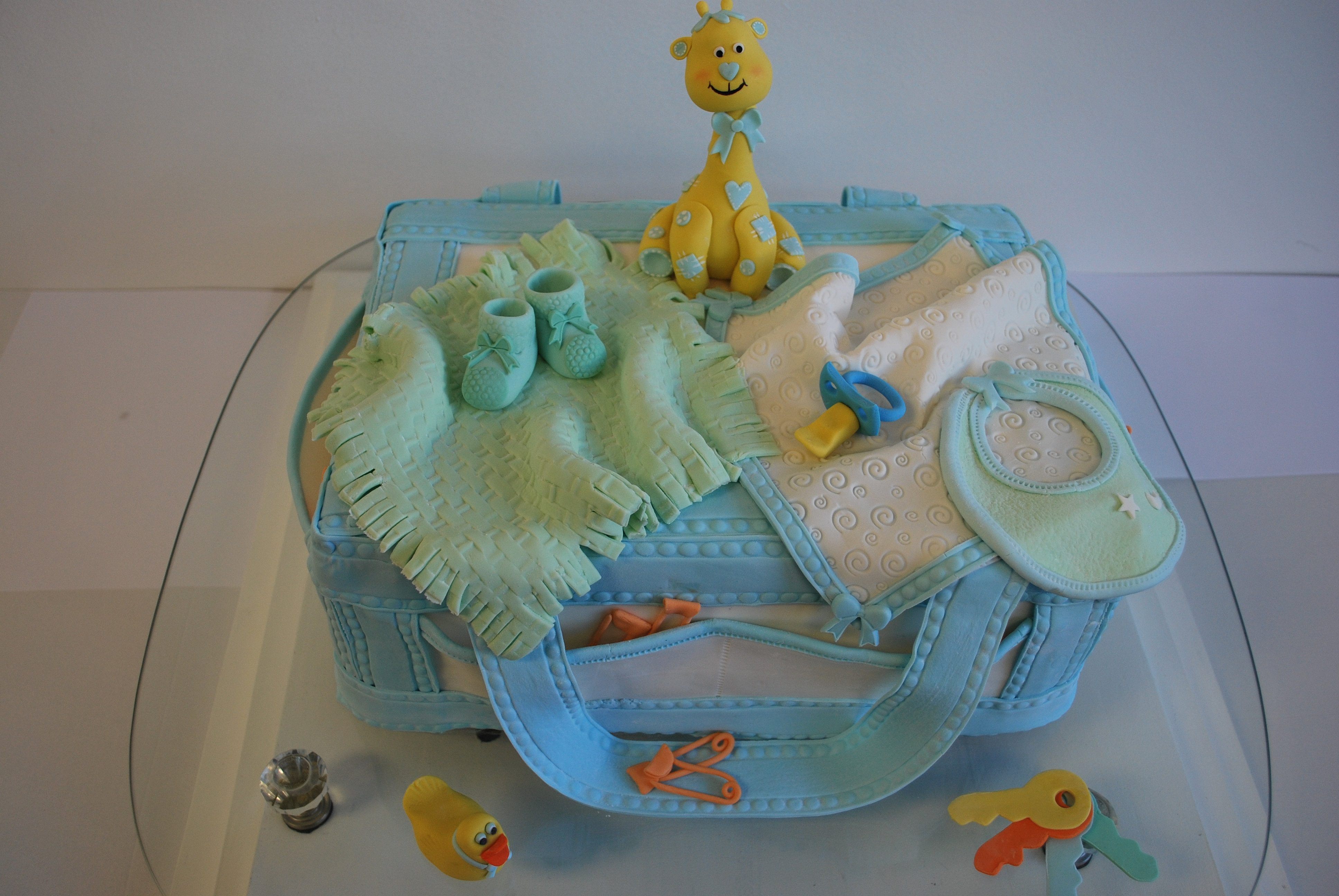 Baby Shower Cake Diaper bag boy