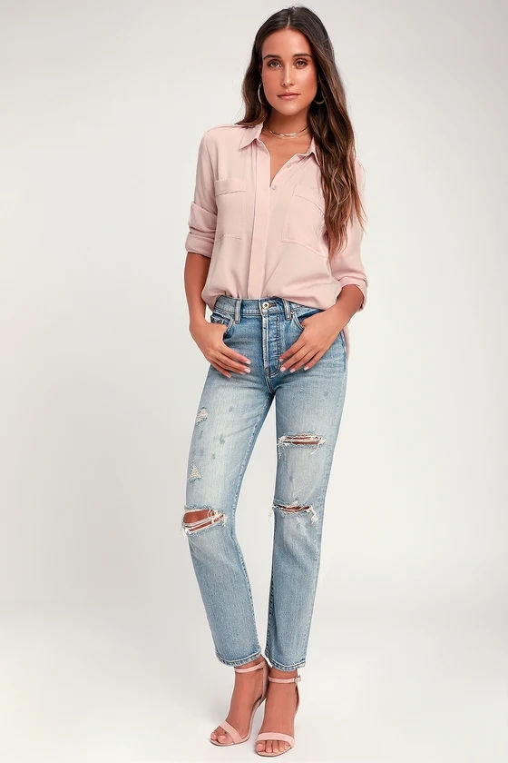 Camisa De Vestir Rosa Nude De Mujer Isabelle Pilier