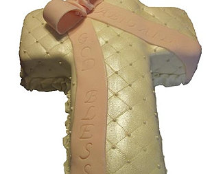 baptism cake, cross cake