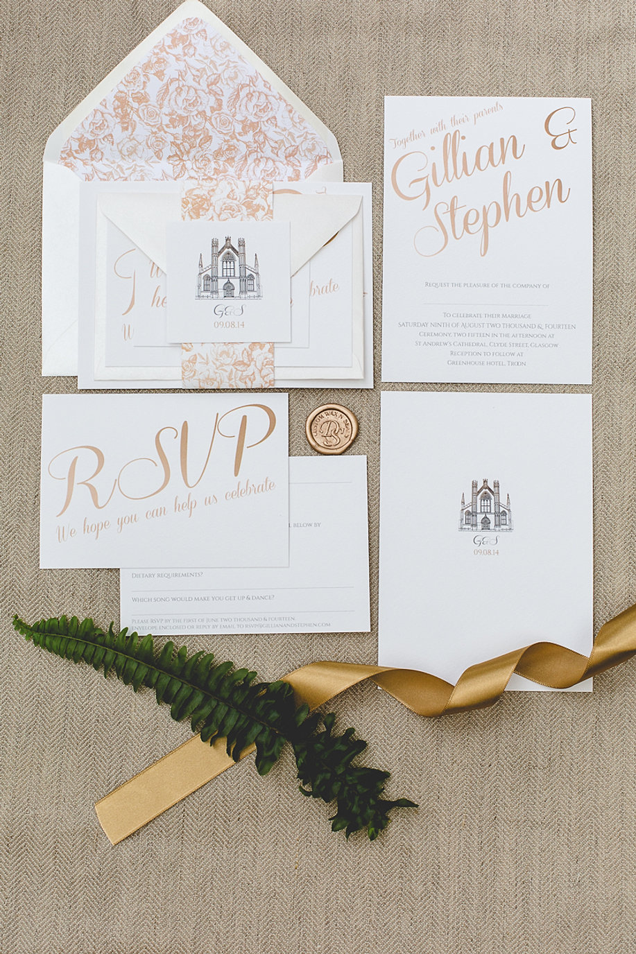 ROSE GOLD CLASSIC WEDDING STATIONERY