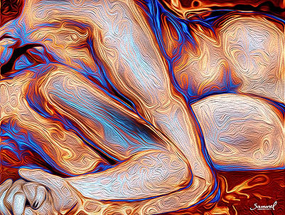 Couple in a spoon love position