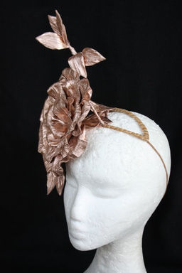 botanic poppy rose gold leather