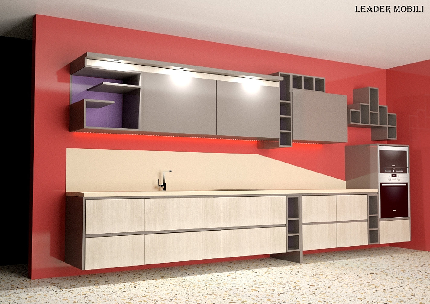 Cucina in legno avantgarde