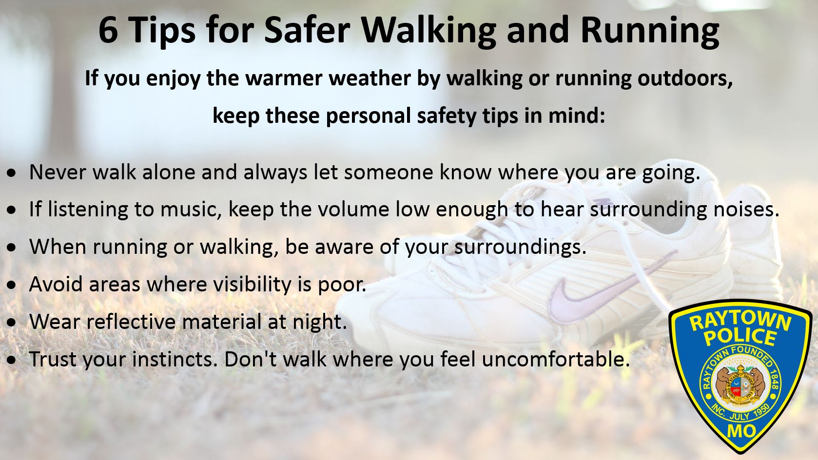 walking tips 6 tips for safer walking and running raytown walking tips 6 tips for safer walking and running raytown
