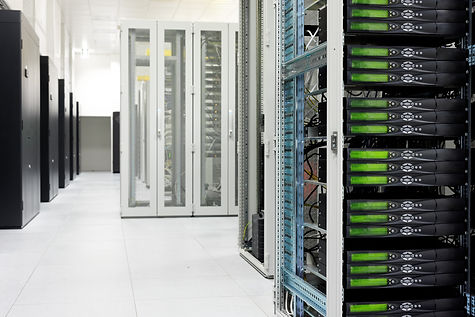 Clean industrial interior of a server ro