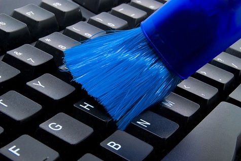 Keyboard Cleaner in blue color cleaning