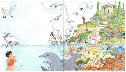 illustration Aristotle studies the anima