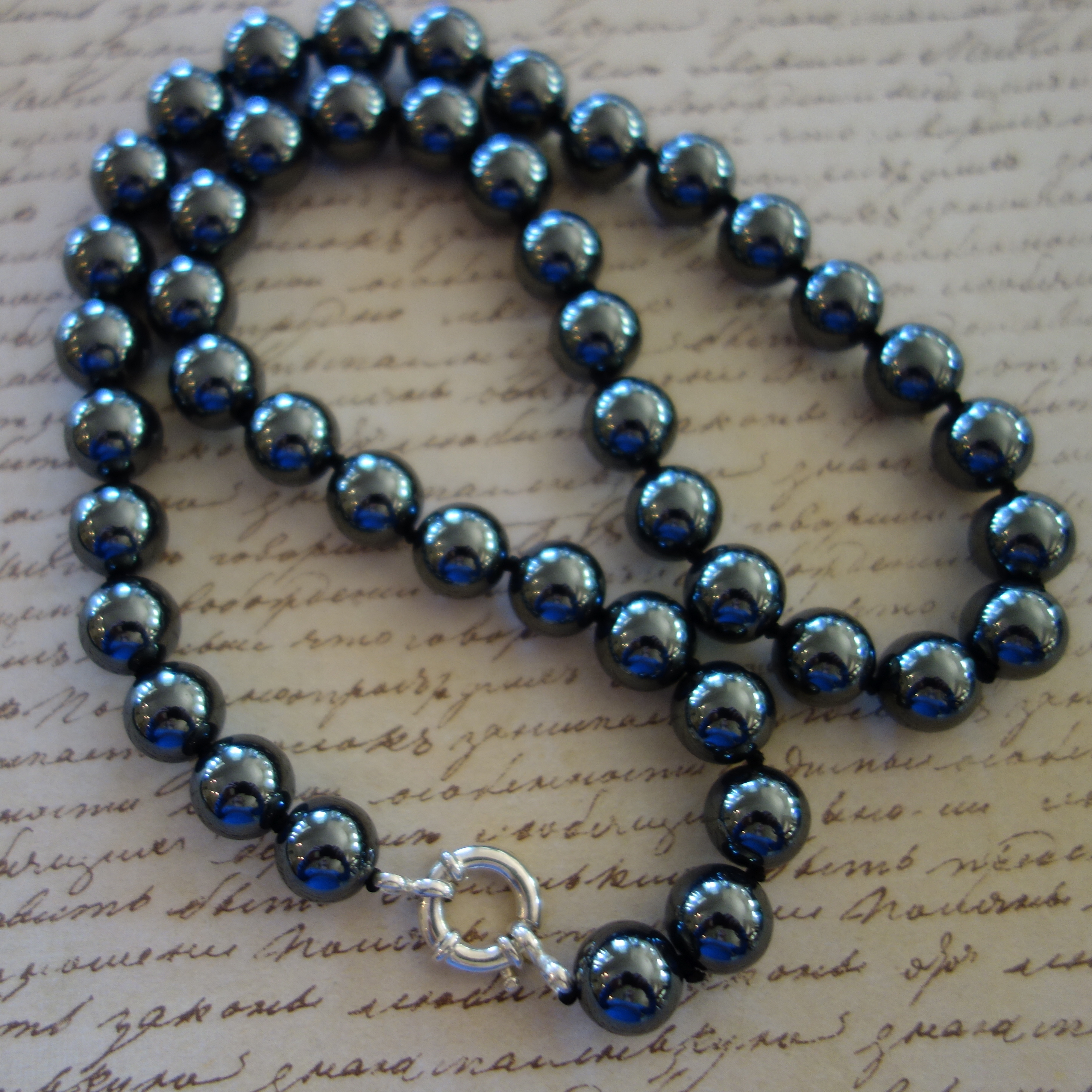 Alphabits jewellery Melbourne Hematite beaded necklace
