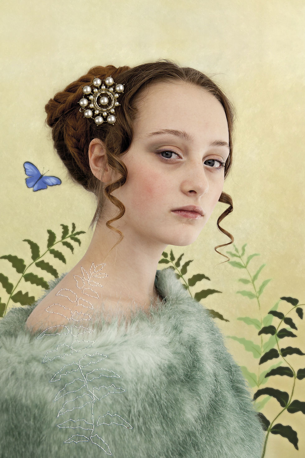 Girl with blue butterfly