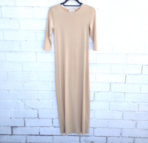 MAXI Slip With Sleeves (Nude) | Linear Collection