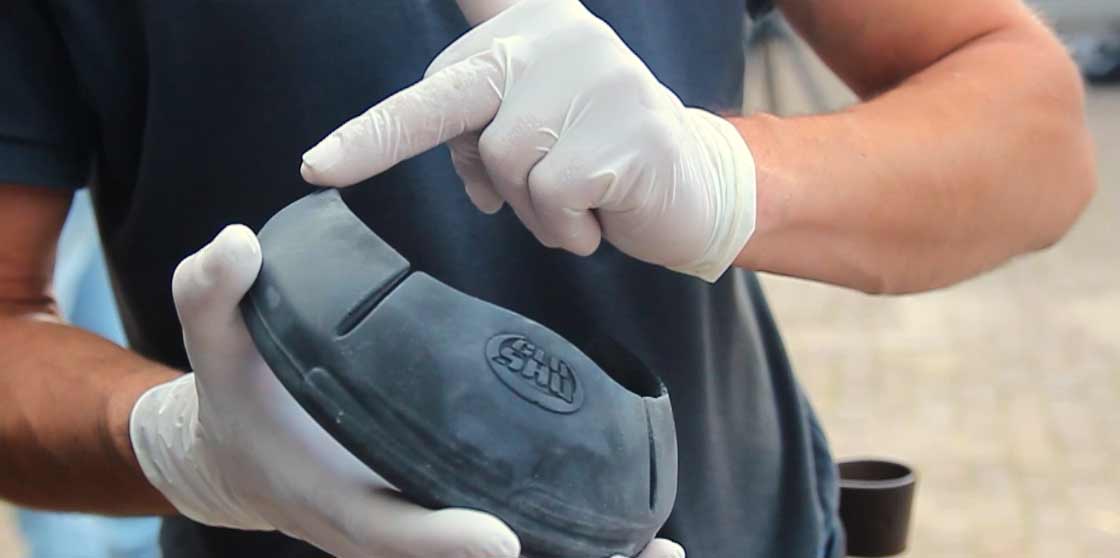 Glushu glue on horse shoes.