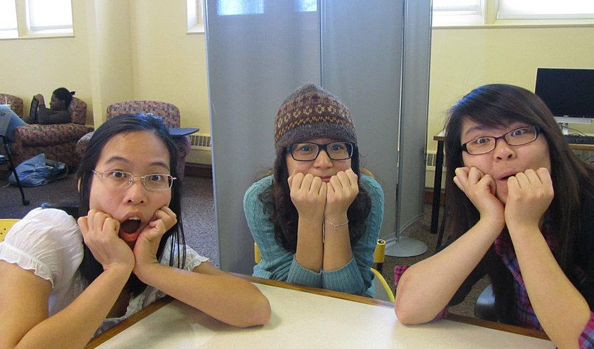 cuties in the library