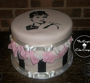 Audrey Hepburn hat box cake