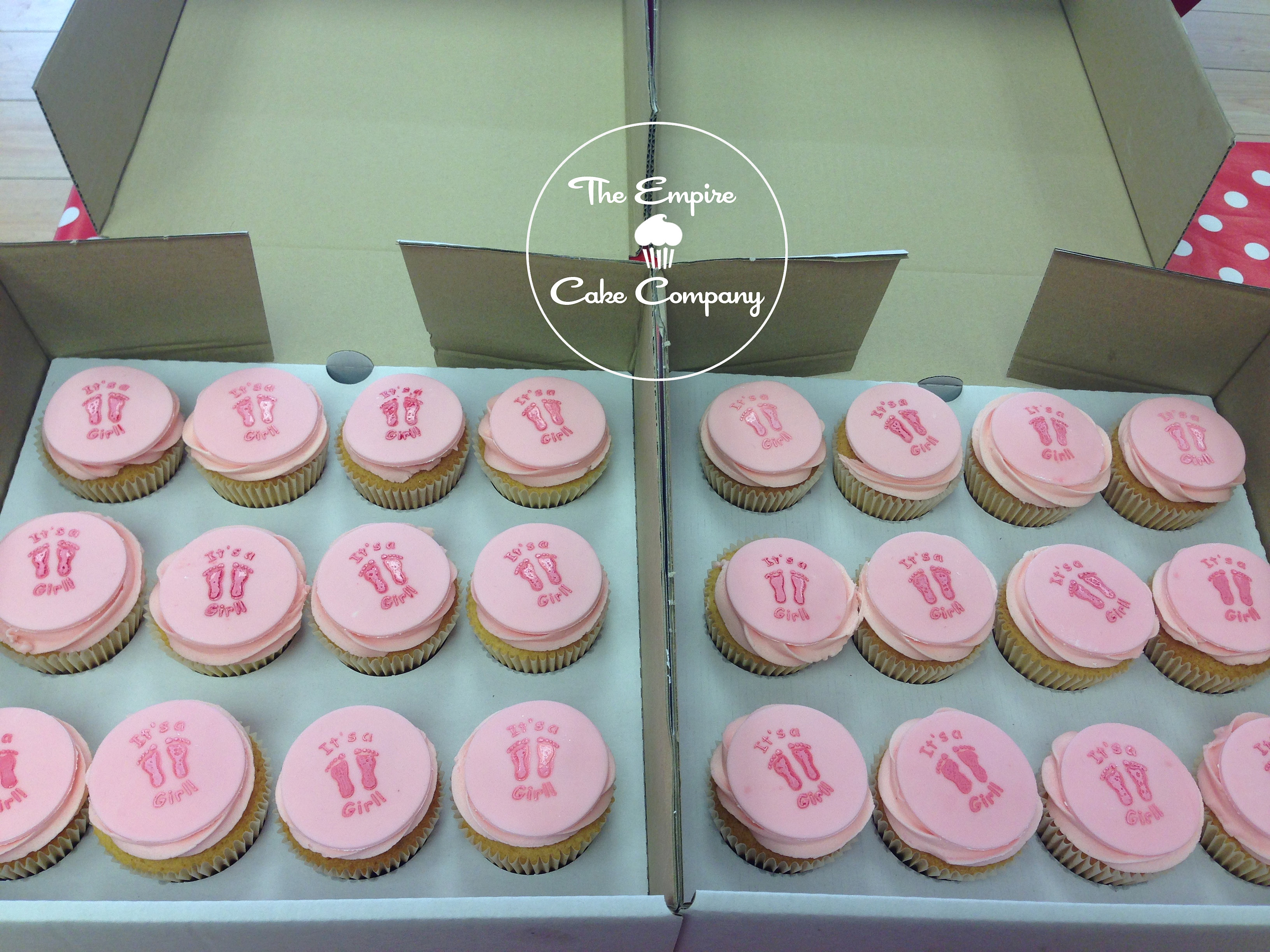 Pink baby shower cupcakes Southend-on-Sea Essex