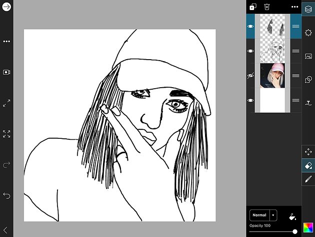 Tumblr Outline Drawing with PicsArt