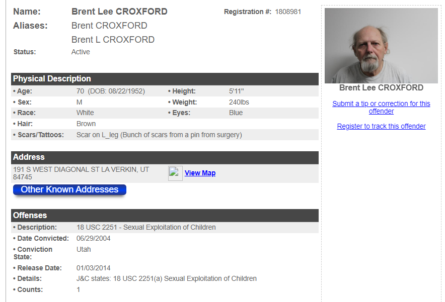 Uintah Basin Sex Offenders Update