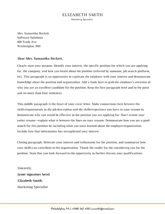 the best cover letter ever