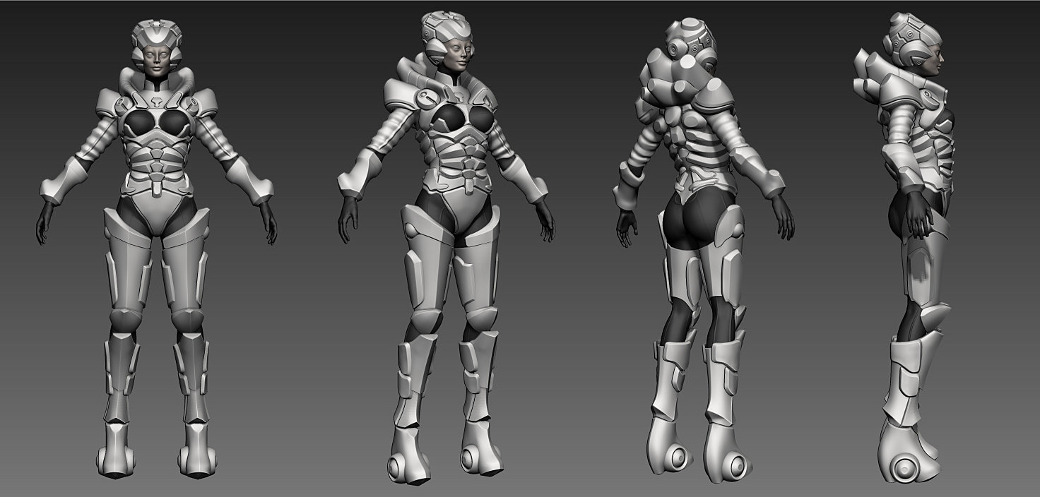 3D artist and character modeler | Female Mecha modeling in progress