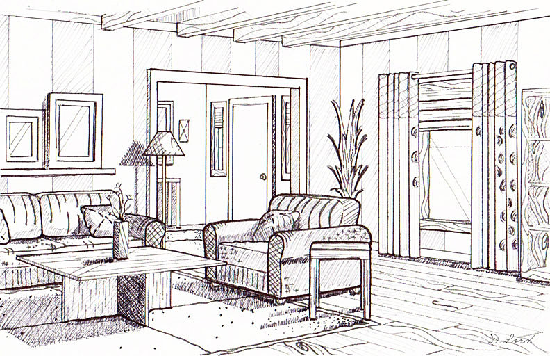 Line Drawing Room : Dyan lord smith interior design phase line drawing