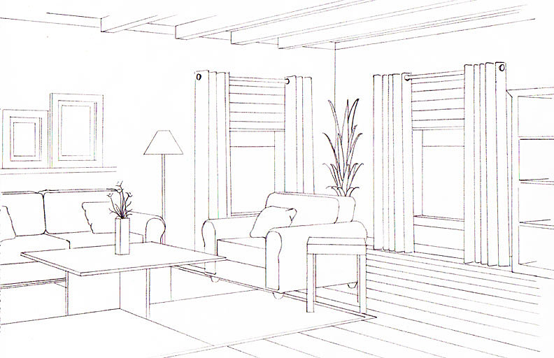 Line Drawing Room : Dyan lord smith interior design phase line drawing
