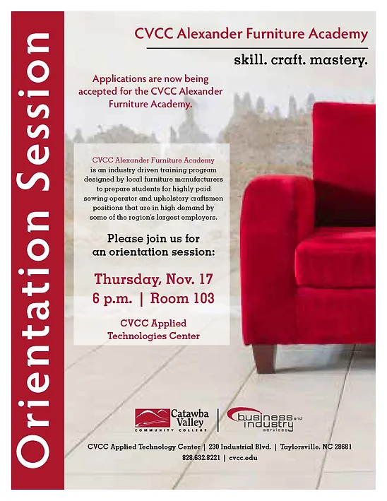 Applications for Admission to the CVCC Alexander Furniture Academy ...