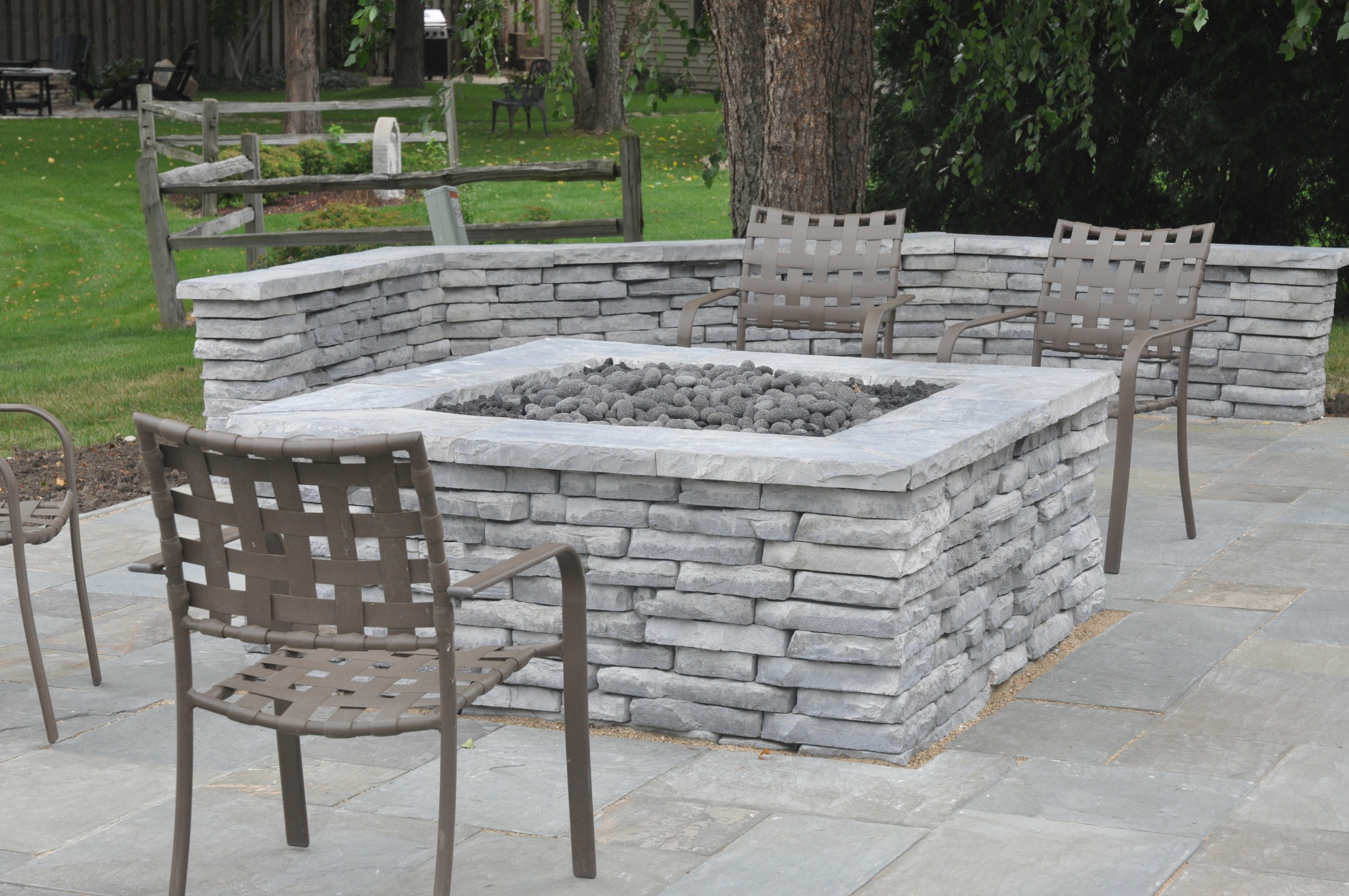 Building A Gas Powered Fire Pit And Seat Walls With Rivercrest