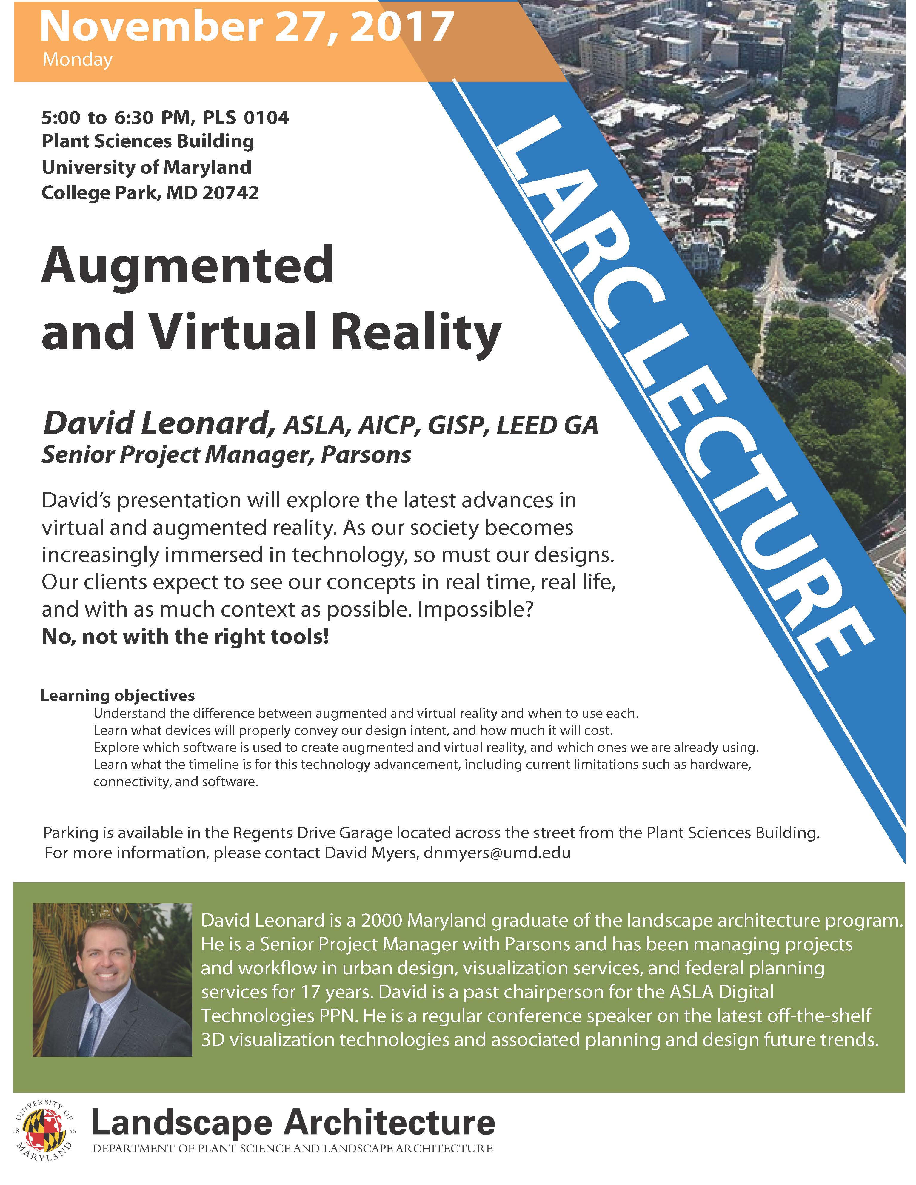 larc lecture augmented and virtual reality home mdasla project learn flyer umd