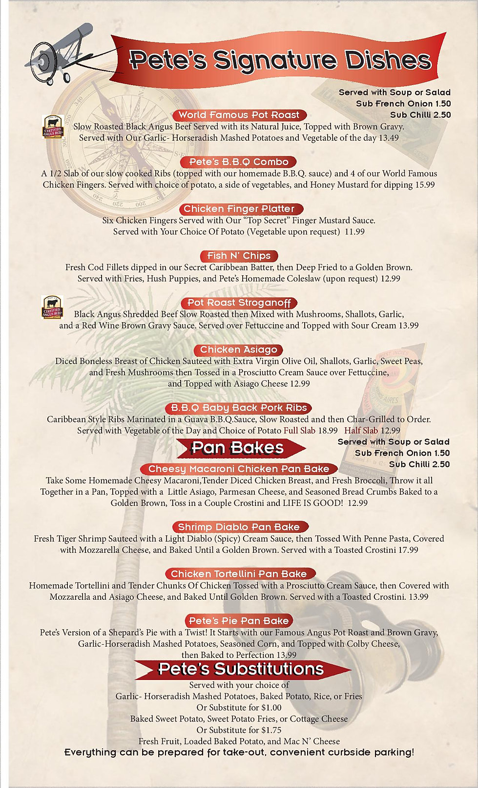 Pilot Pete's Restaurant Menu Schaumburg's Top Restaurant