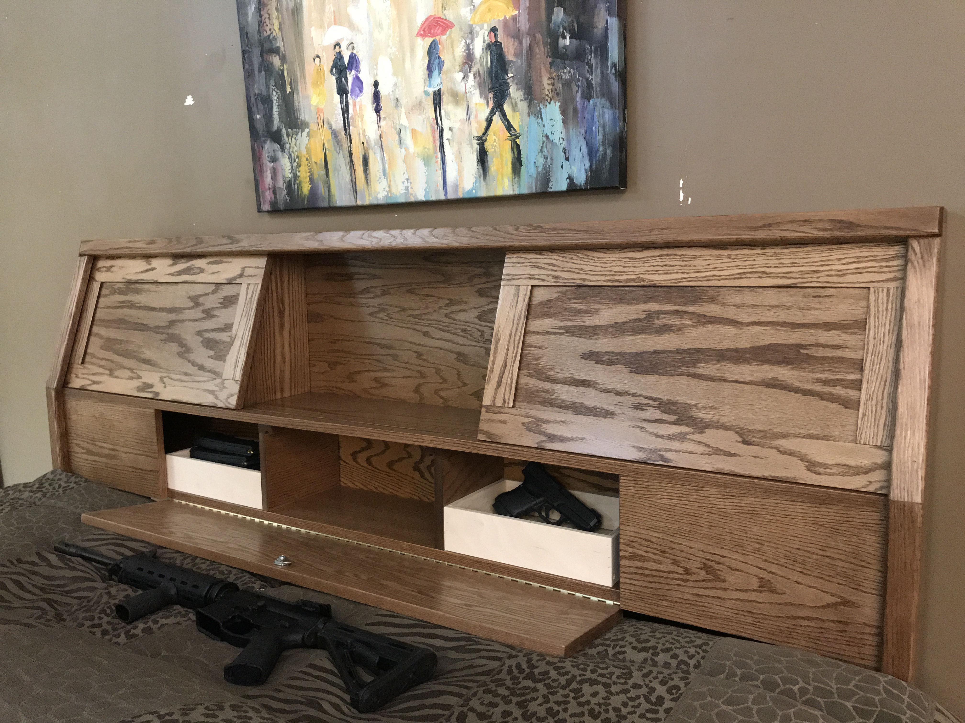 Hidden Covert Gun Headboard