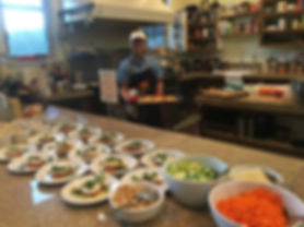 Patty Serving Caprese Salad at Well Being Retreat Center