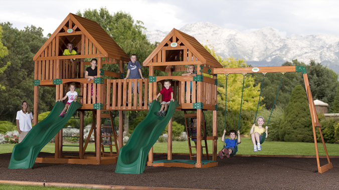 Vista Wooden Swing Set by Backyard Discovery  Wooden Swingsets \u0026 Playsets  Backyard 