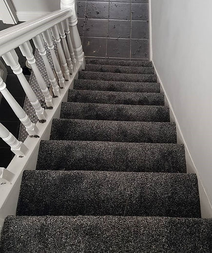 Dark stair carpet by C & J Flooring