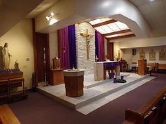 St. Clemnt Catholic Church Bixby altar during Advent