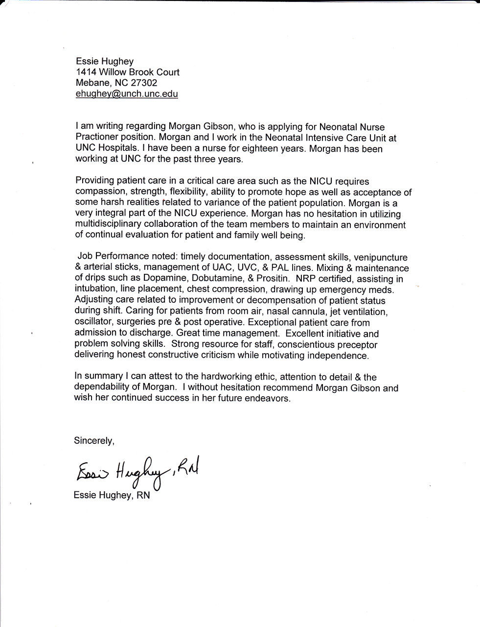 Sample Reference Letter For Nurse Practitioner