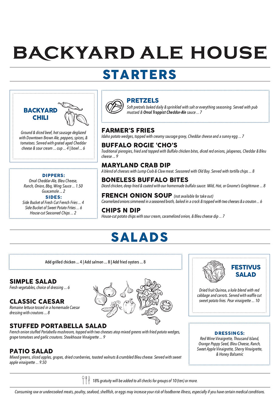 Craft Food Menu