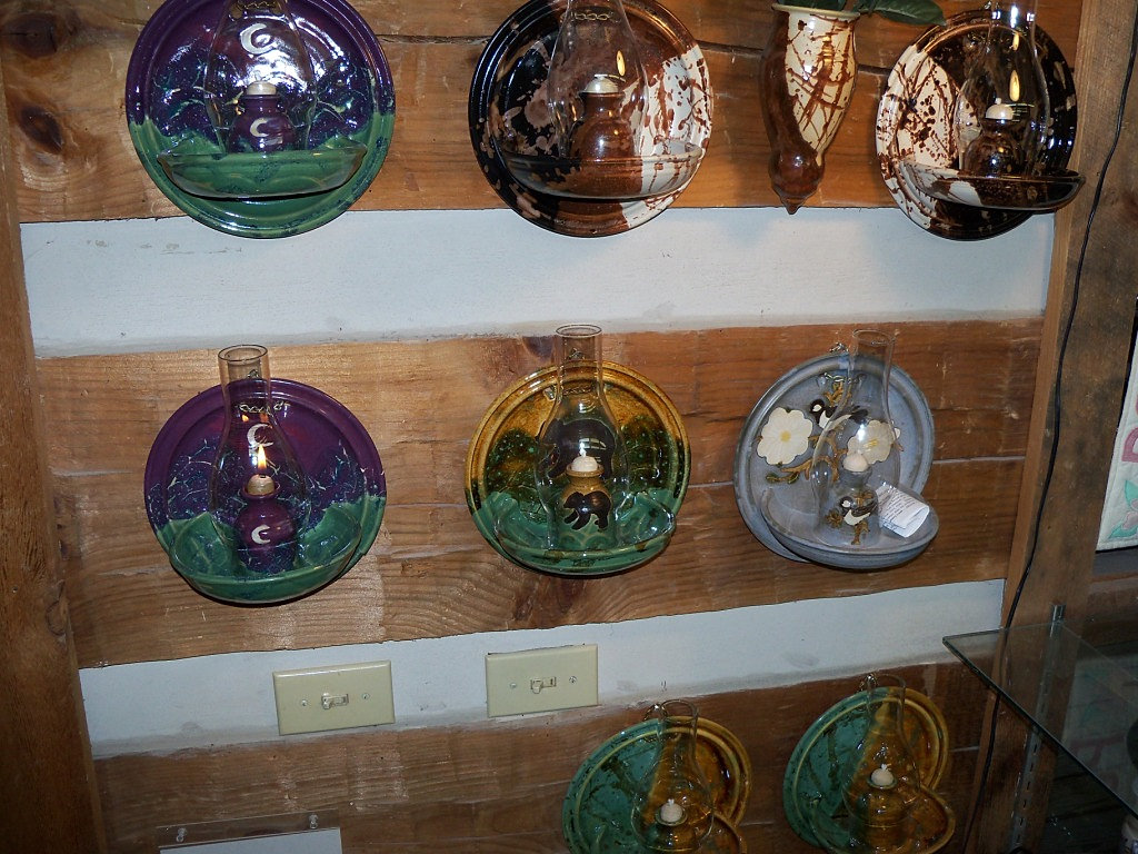 Judy Jones A Gatlinburg Pottery Shop Smoky Mountain Pottery Shops Wall Mounted Hurricane Lamps