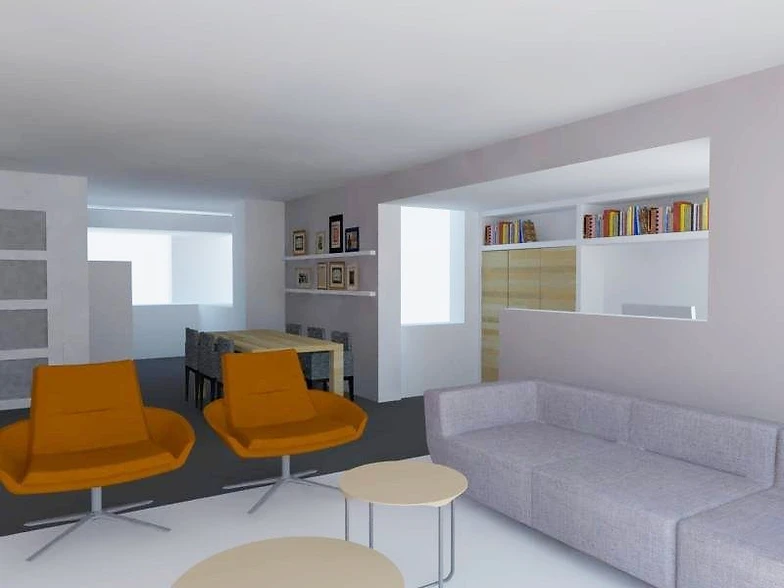Berns Interieur-architectuur | Prj Indeling woonkamer en werkplek Berns Interieur-architectuur | Prj Indeling woonkamer en werkplek