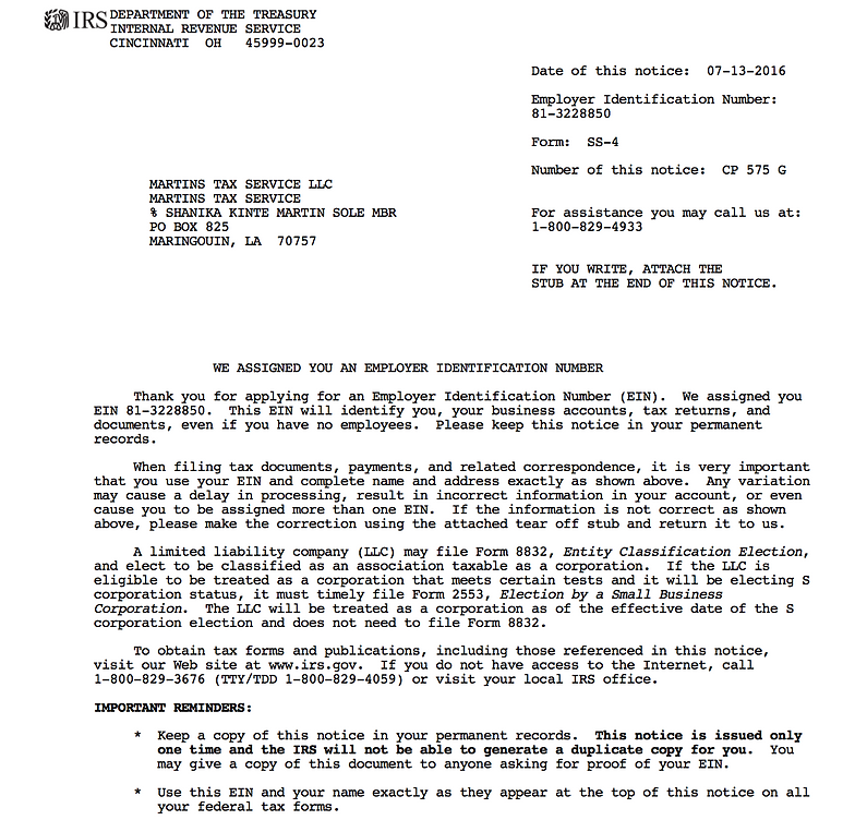mytaxvoice irs form cp 575